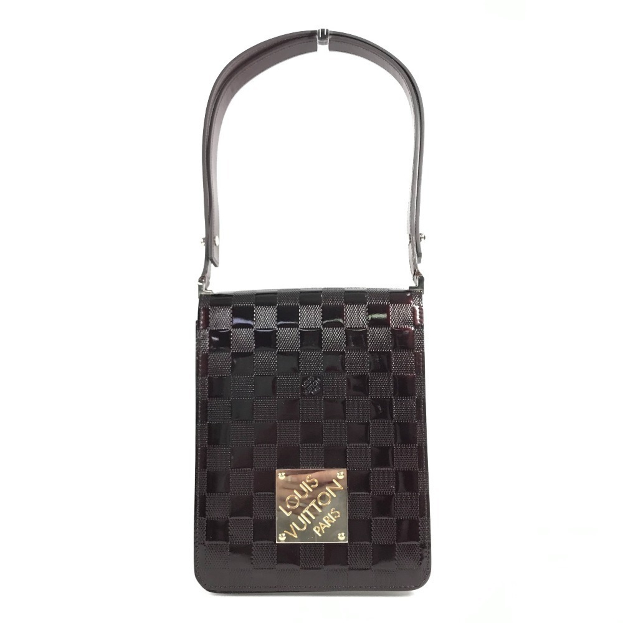 Louis Vuitton M92129 Damier Vernis Club Bag, Shoulder Flap, Women's, Carmine ...